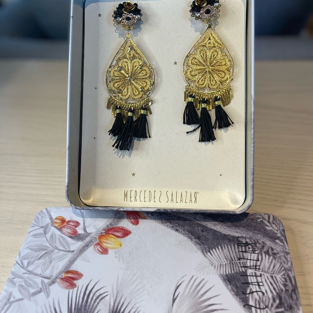 MERCEDES SALAZAR TASSEL DROP CLIP EARRINGS